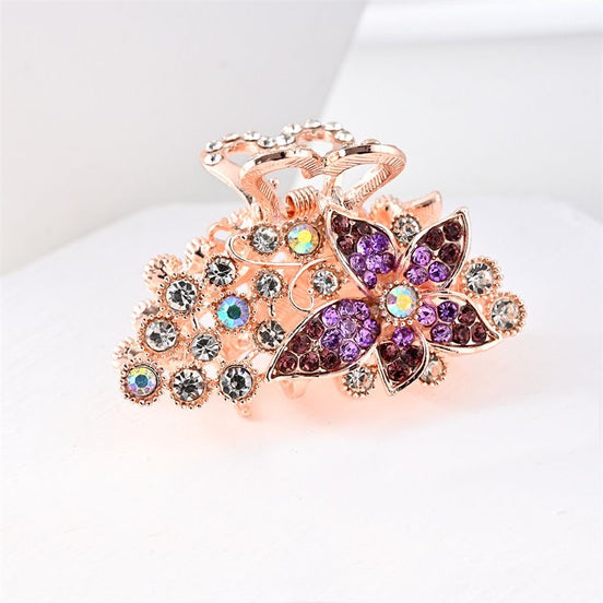 Iridescent Pink Blossom Hair Claw Clip