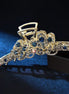 Gold & Blue Rhinestone Vine Hair Claw Clip