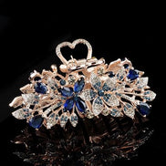 Iridescent Crystal Blossom Hair Claw Clip