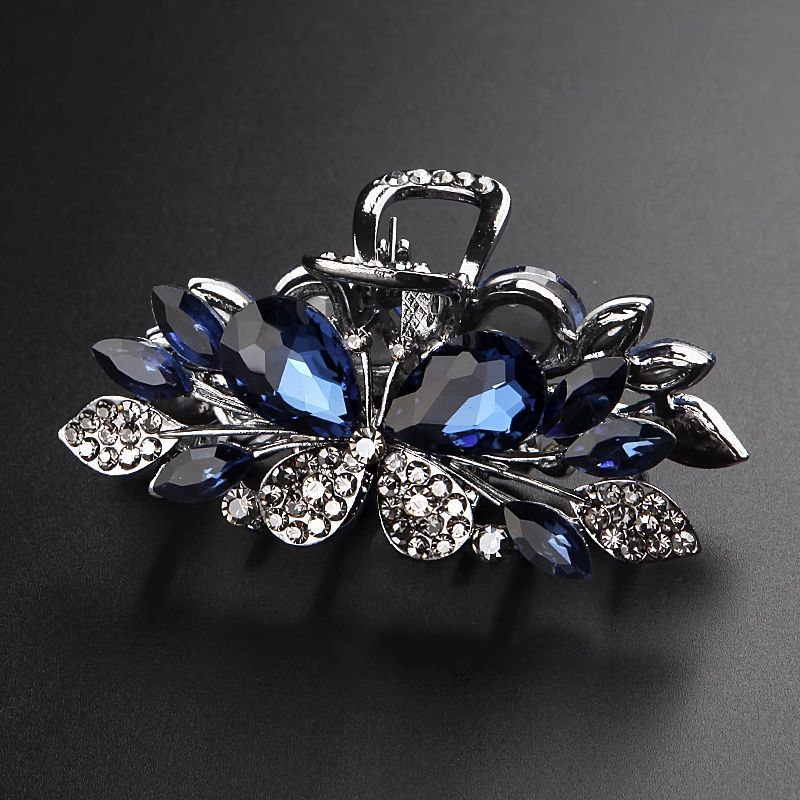 Blue Crystal Butterfly Hair Claw Clip