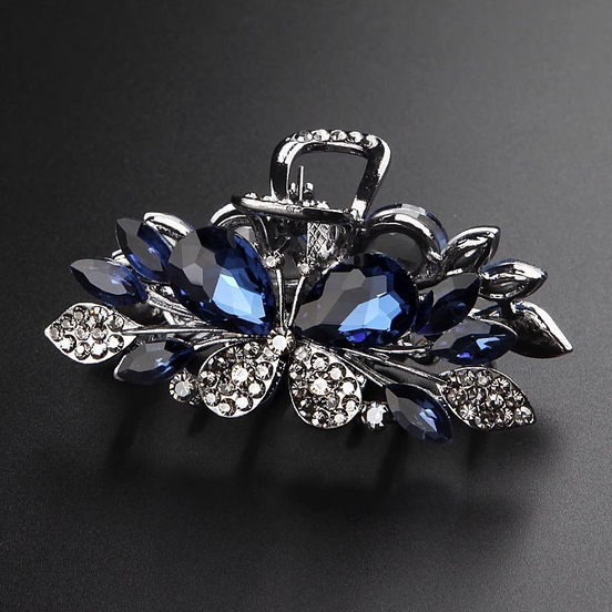 Blue Crystal Butterfly Hair Claw Clip