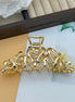Golden Heart Metal Hair Claw Clip