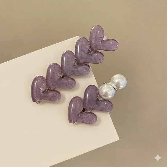 Heart Row Duckbill Hair Clip