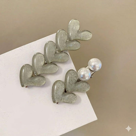 Heart Row Duckbill Hair Clip