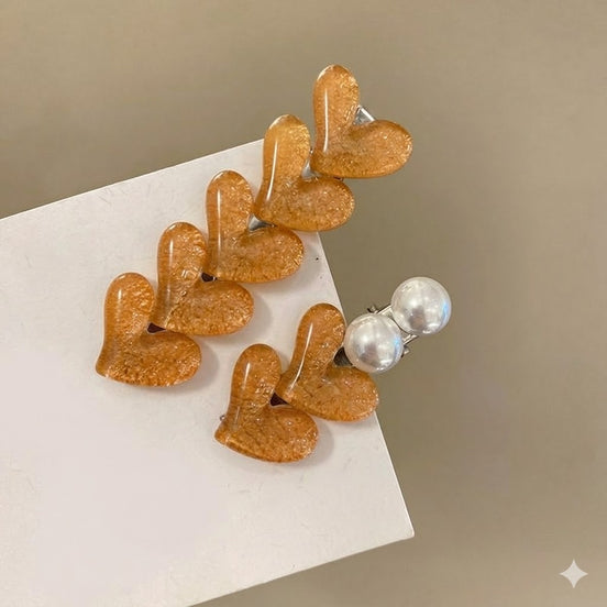 Heart Row Duckbill Hair Clip