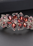 Crystal Flower Row Flat Hair Clip-Large Size