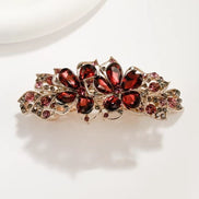 Crystal Flower Row Flat Hair Clip-Large Size