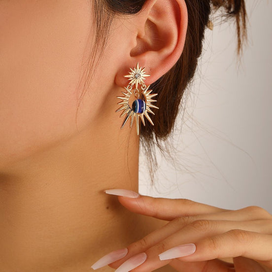 Evil Eye Sun Earrings