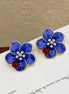 Enamel Lady Bug & Flower Earrings