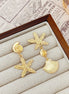 Ocean Series Gold Sea Star & Shell Earrings