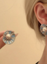 Vintage Pearl & Conch Earrings