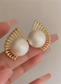 Elegant Pearl & Shell Earrings