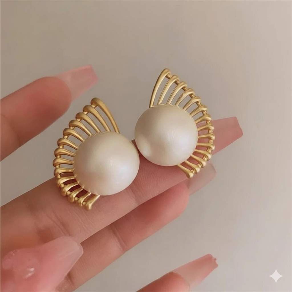 Elegant Pearl & Shell Earrings