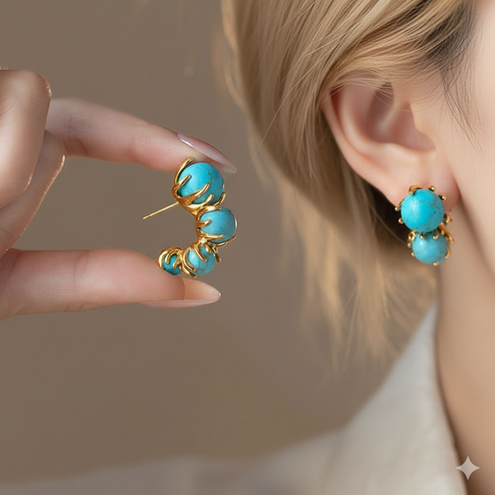 Vintage Turquoise Beads Earrings