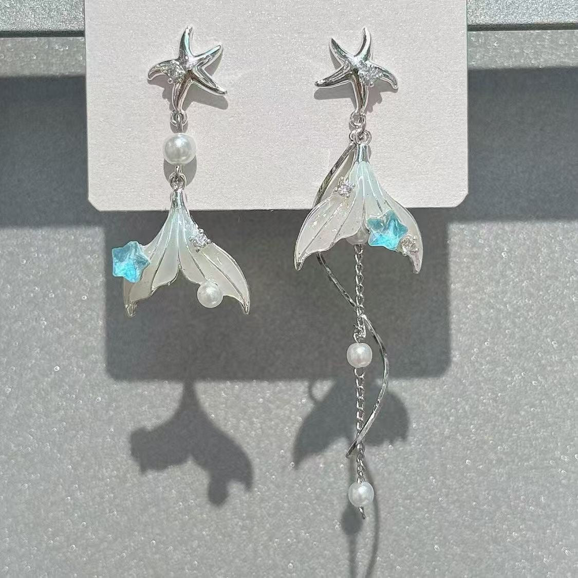 Mermaid Pearl Tassel Earrings