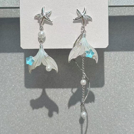 Mermaid Pearl Tassel Earrings