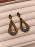 Dark Blue Gemstone Drop Earrings