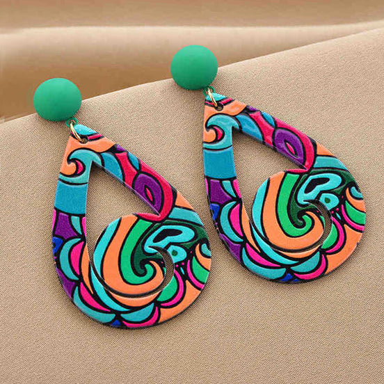 Colorful Ethnic Style Drop Earrings