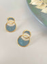Double Round Mother of Pearl Earrings