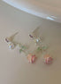 Enamel Rose Tassel Earrings