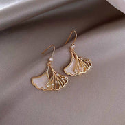 Hollow Ginkgo Leaves Mother of Pearl Earrings