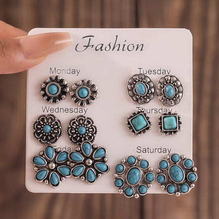 6 Days Turquoise Earring Set