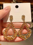 Hollow Crystal Drop Earrings