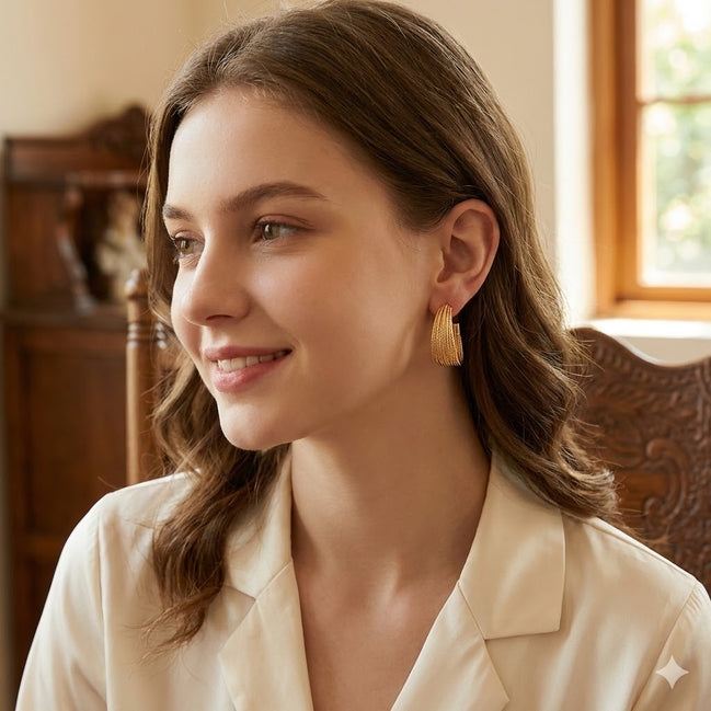 Layered Snake Chain Hoops