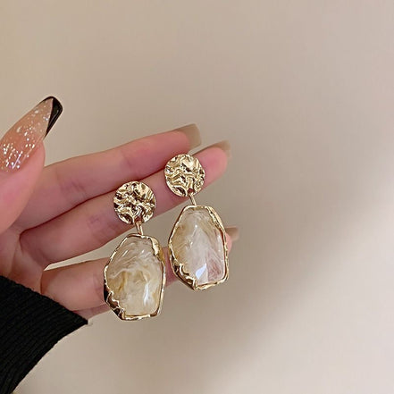 Irregular White Crystal Earrings