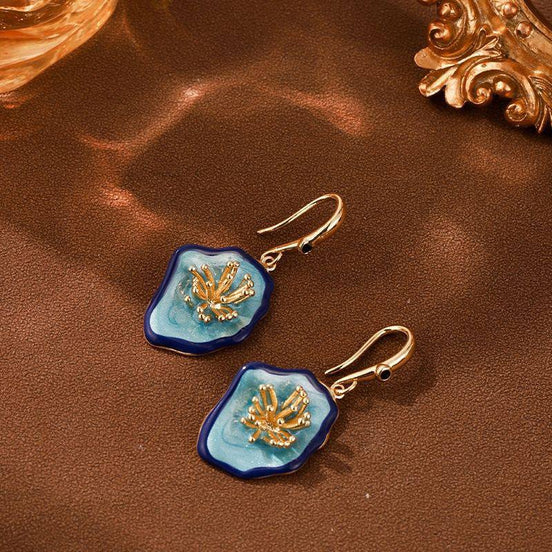Oil Paint Flower Earrings