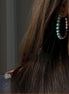 Round Blue Lace Beads Earrings