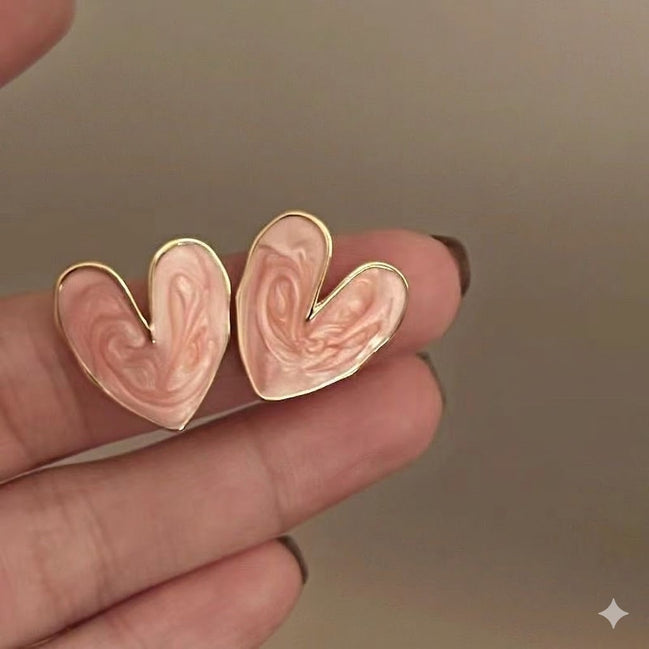 Enamel Hearts Earrings