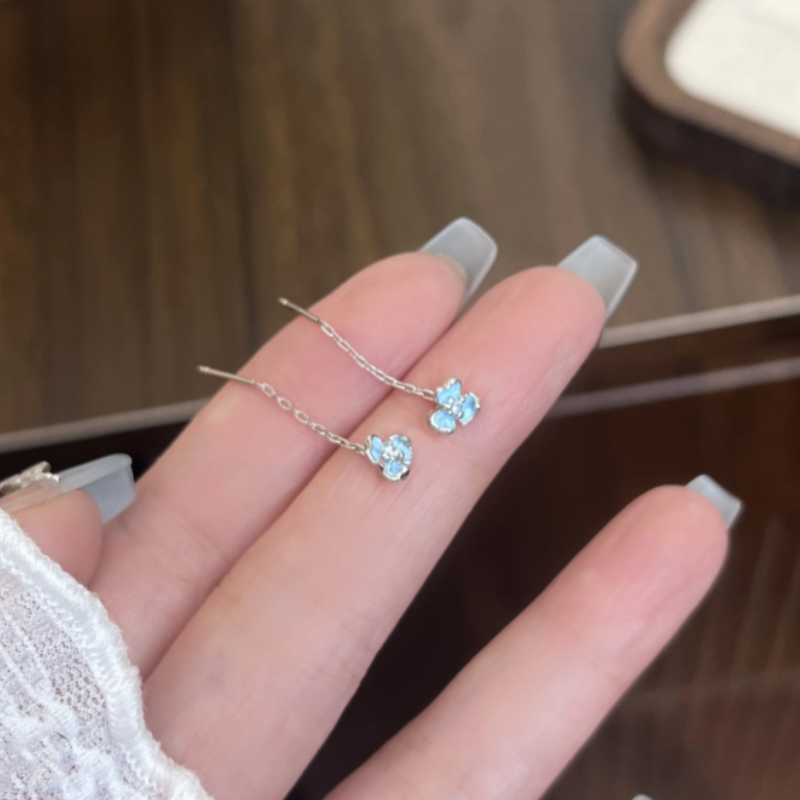 Mini Flower Tassel Ear Pins