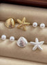 Ocean Series Seastar Shell & Pearl Earrings