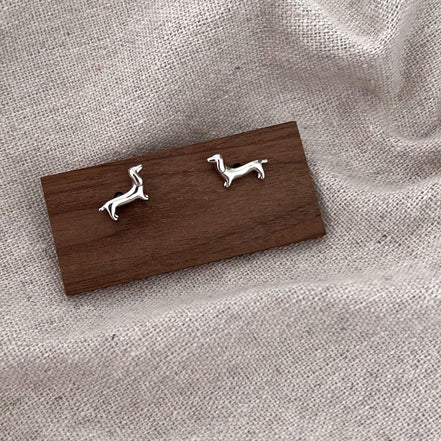 Sliver Clour Sausage Dog Ear Pins