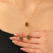 Autumn’s First Frost Grove Cones Earrings & Necklace Set
