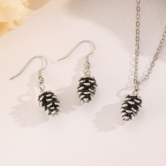 Autumn’s First Frost Grove Cones Earrings & Necklace Set