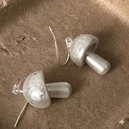 Cute Sliver Colour Mushroom Earrings