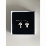 Cute Sliver Colour Mushroom Earrings