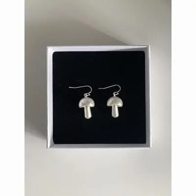 Cute Sliver Colour Mushroom Earrings