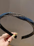 Braided Crystal and Denim Headband