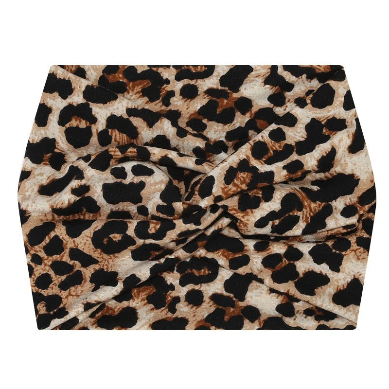 Leopard Print Soft Stretchy Wide Headband
