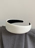 White Leather Wide Headband