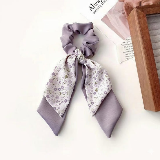 Ribbon Bow Hair Scarf Scrunchy