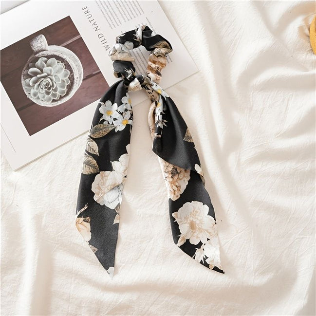 Satin Flower Hair Scrunchy