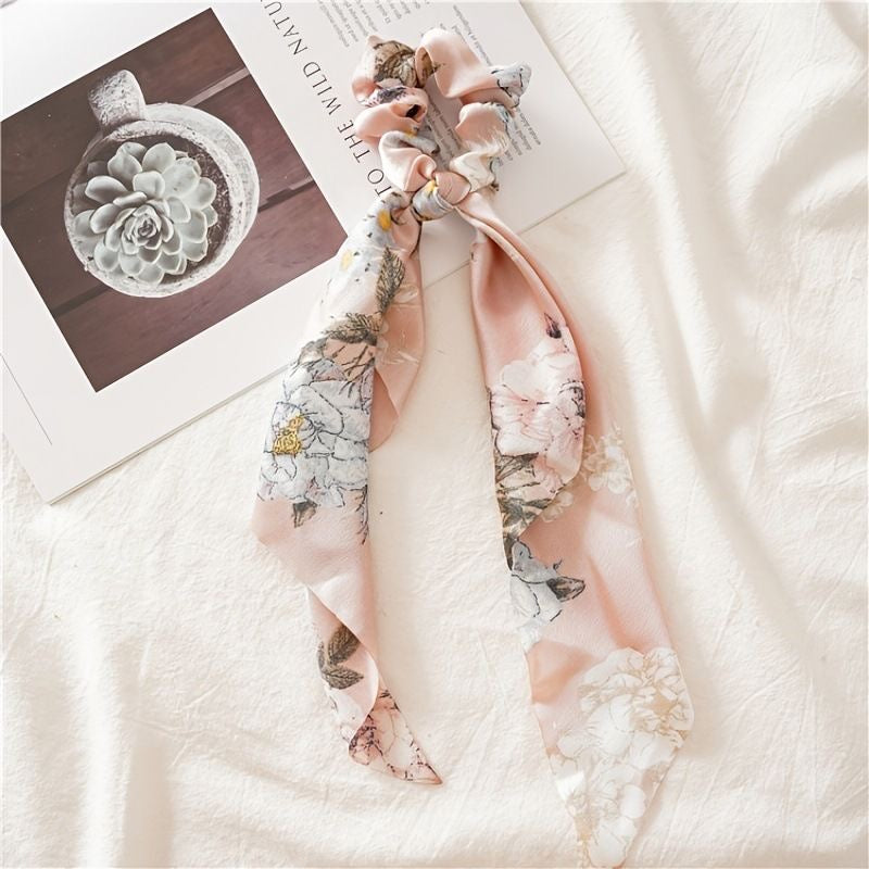 Satin Flower Hair Scrunchy