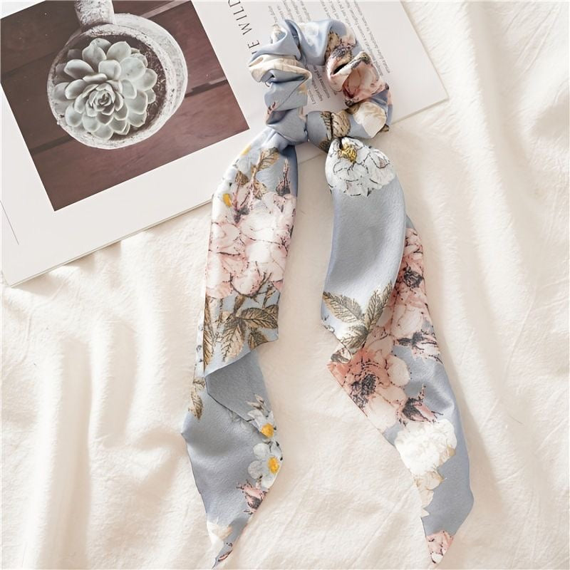 Satin Flower Hair Scrunchy