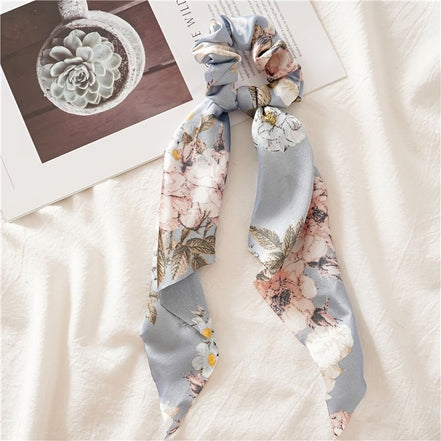 Satin Flower Hair Scrunchy