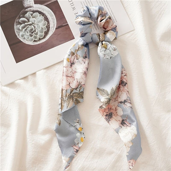 Satin Flower Hair Scrunchy
