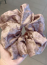 Vintage Satin Flower Hair Scrunchy